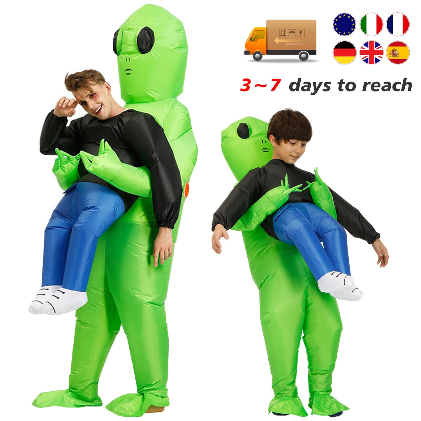 Traje Inflable de extraterrestre ET para Fiesta de adultos