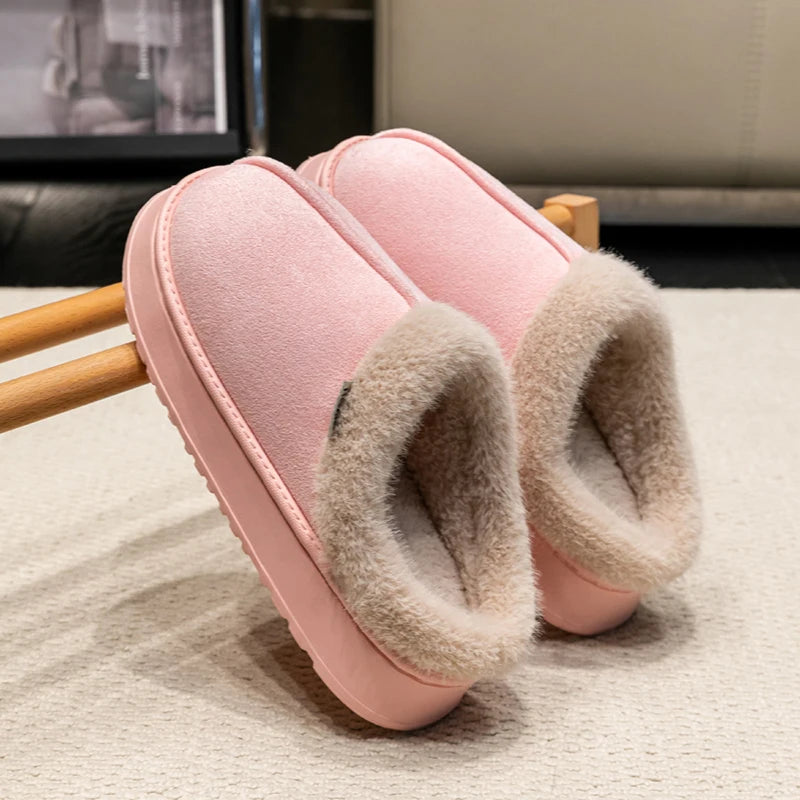 Pantuflas mullidas para Hombre de invierno para Interiores