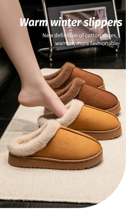 Pantuflas mullidas para Hombre de invierno para Interiores