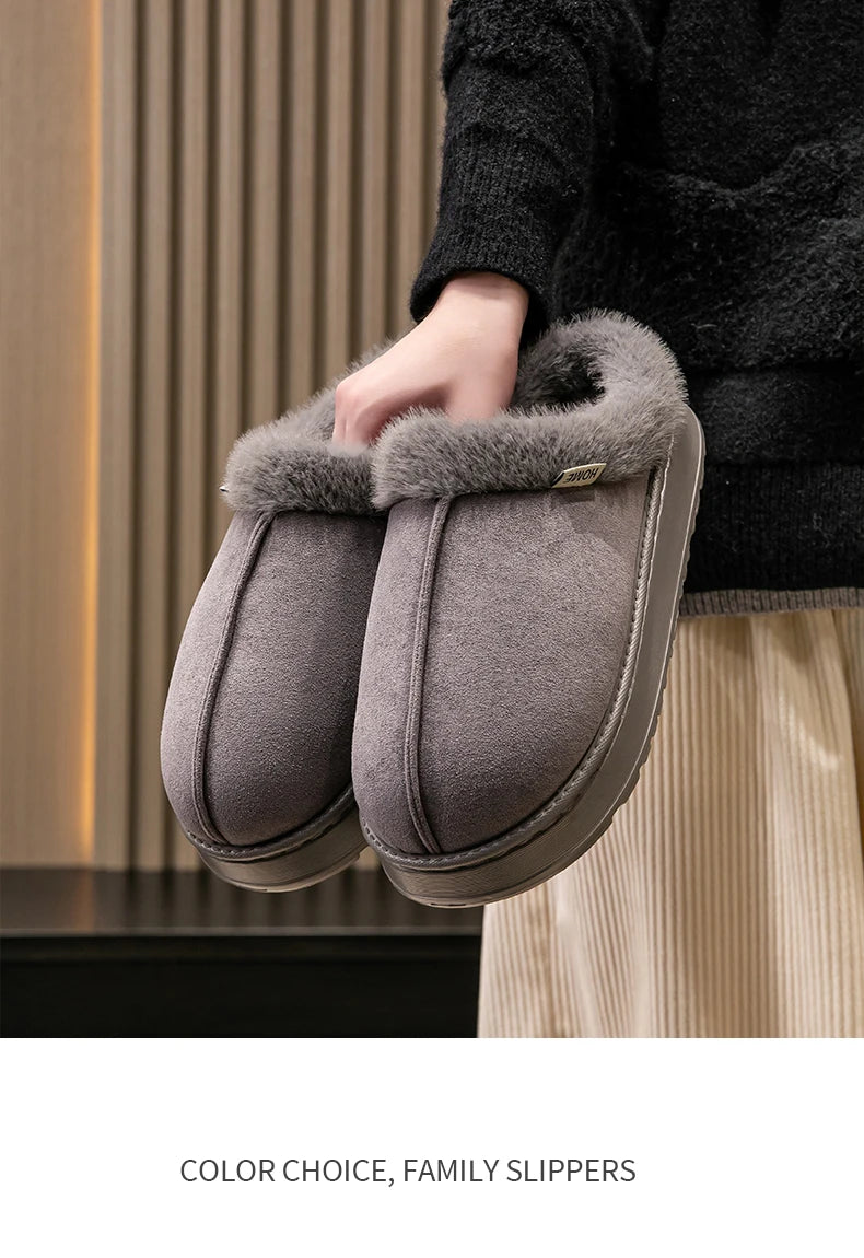 Pantuflas mullidas para Hombre de invierno para Interiores