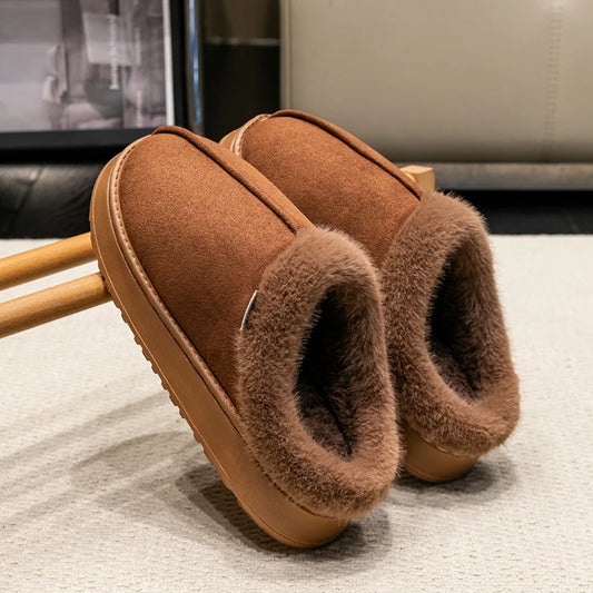 Pantuflas mullidas para Hombre de invierno para Interiores