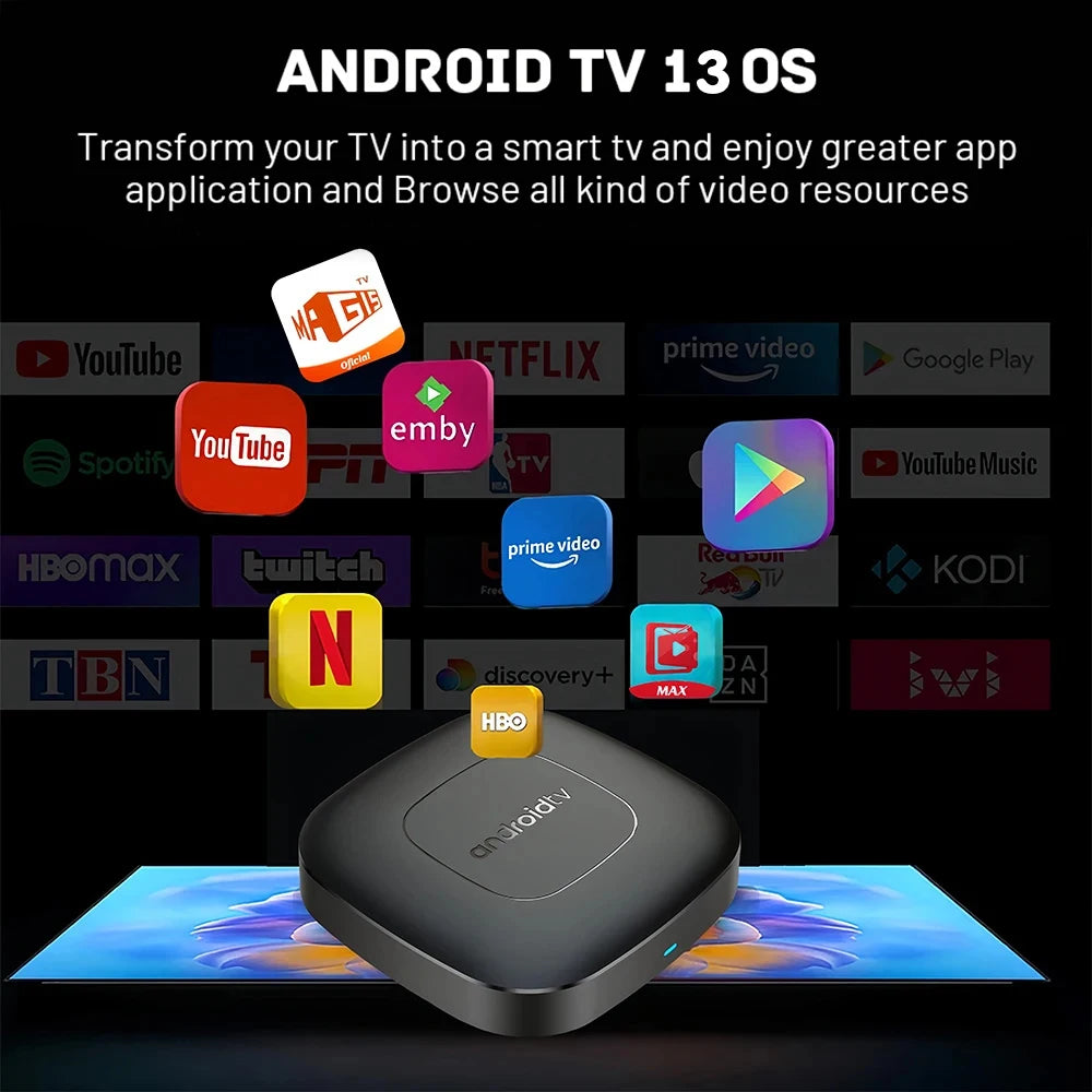 TV Box con sistema de cine en casa inteligente Bluetooth 2.4G 5G Wifi