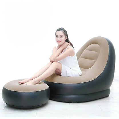 Sofá de Terciopelo Inflable plegable y reclinable Cómodo