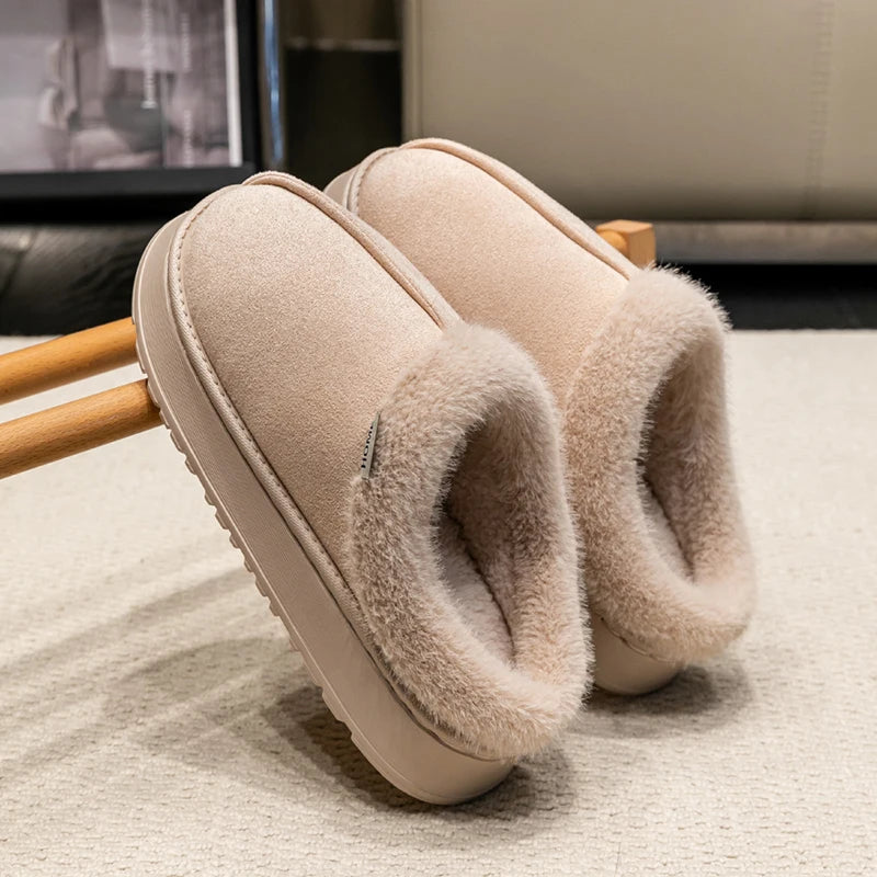 Pantuflas mullidas para Hombre de invierno para Interiores