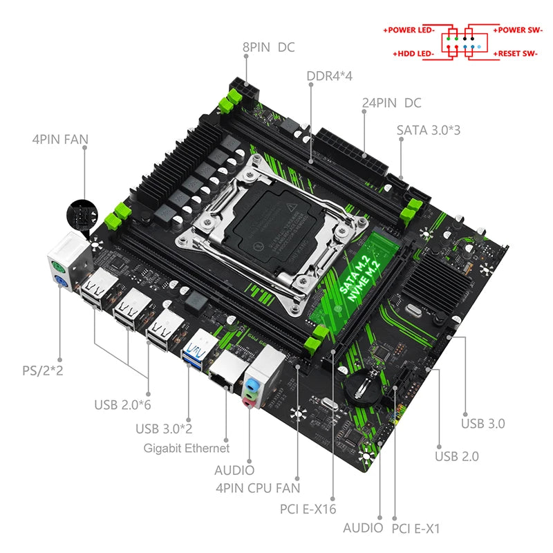 Kit de placa base MACHINIST X99 PR9 LGA 2011-3