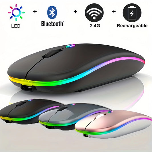 Mouse Inalámbrico con Bluetooth y RGB para todo dispositivo