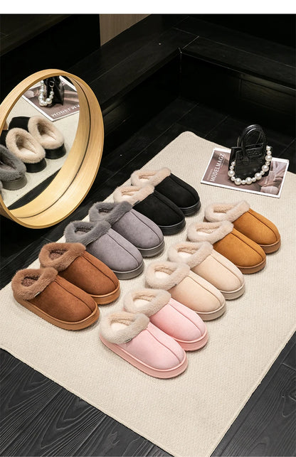 Pantuflas mullidas para Hombre de invierno para Interiores