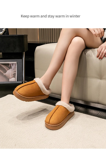 Pantuflas mullidas para Hombre de invierno para Interiores