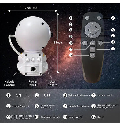 Proyector de estrellas y galaxia con astronauta Luz LED de Noche