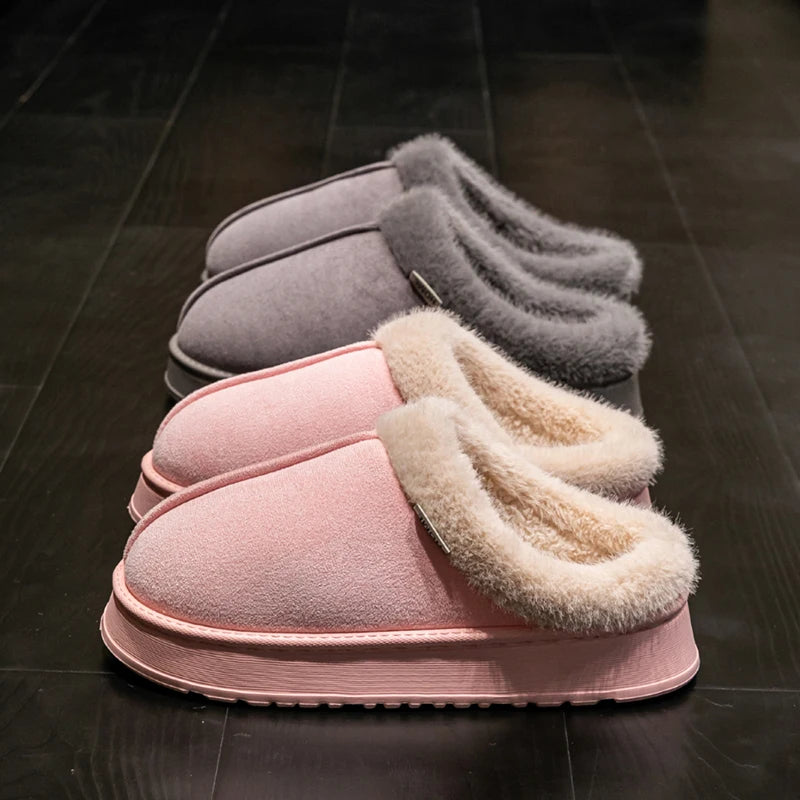 Pantuflas mullidas para Hombre de invierno para Interiores