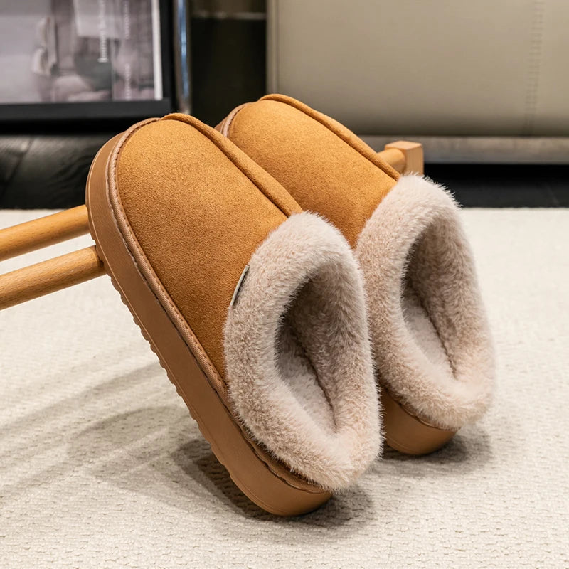 Pantuflas mullidas para Hombre de invierno para Interiores