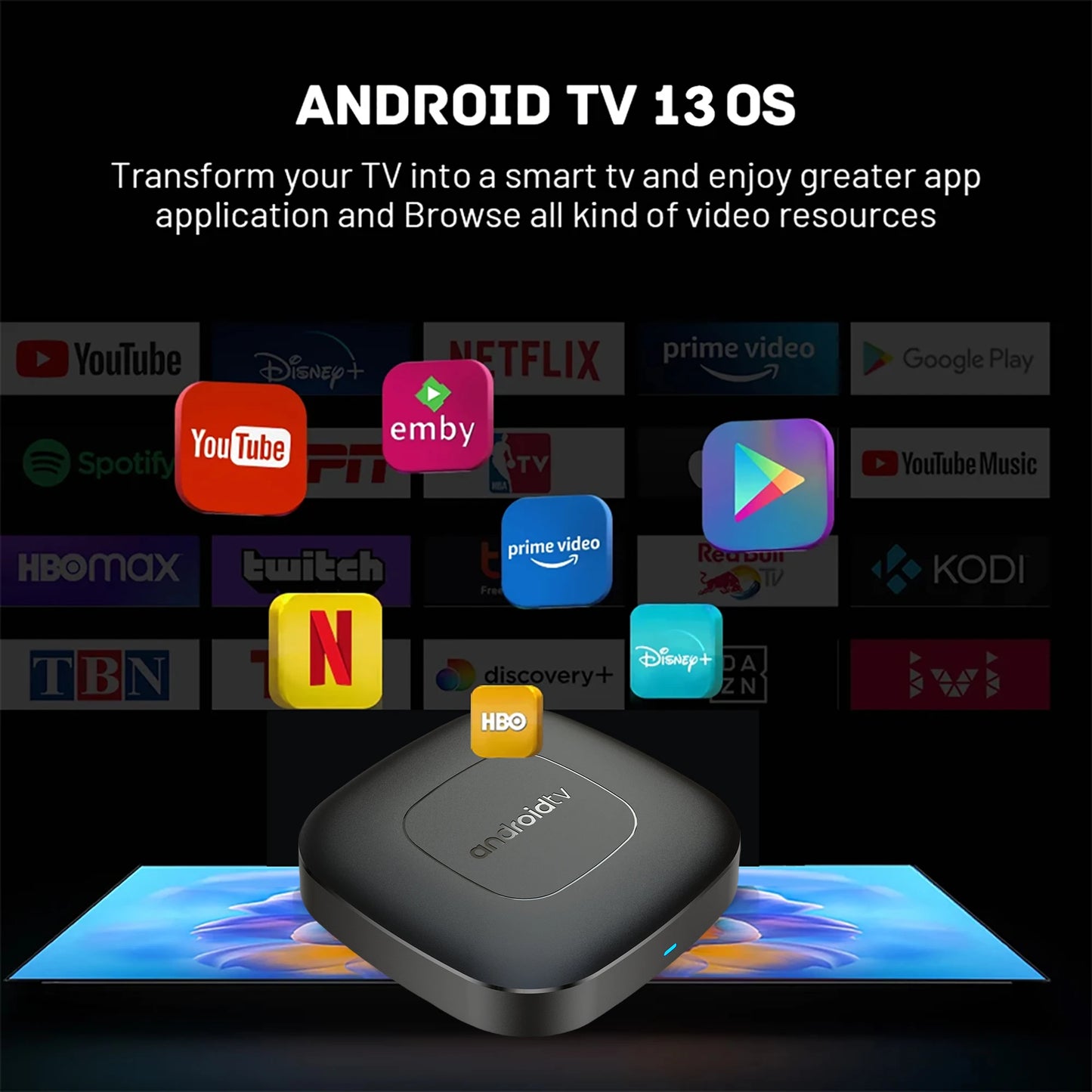 TV Box con sistema de cine en casa inteligente Bluetooth 2.4G 5G Wifi