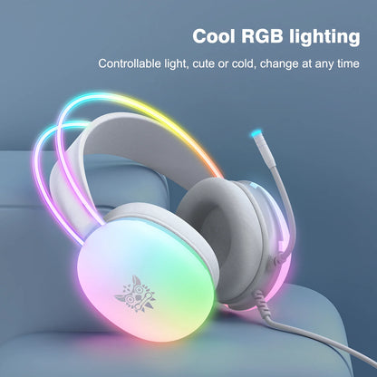 Mouse y Auricular con diseño de luz RGB completo y micrófono para jugadores de PC