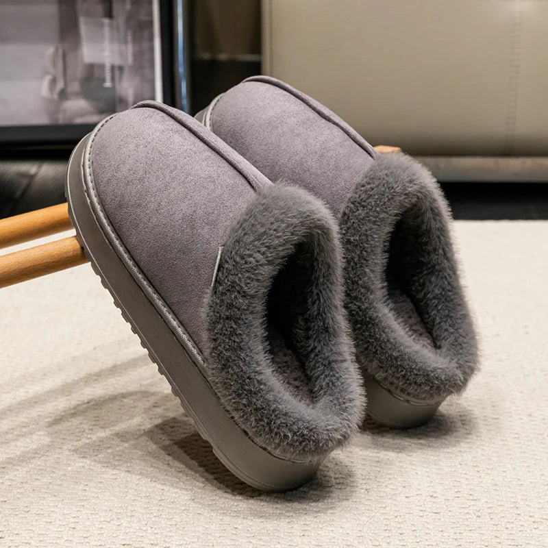 Pantuflas mullidas para Hombre de invierno para Interiores