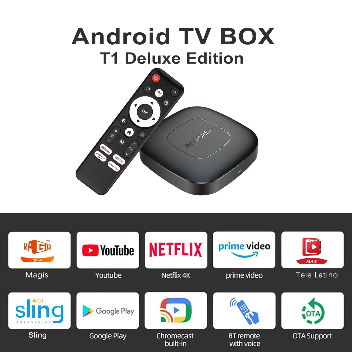 TV Box con sistema de cine en casa inteligente Bluetooth 2.4G 5G Wifi