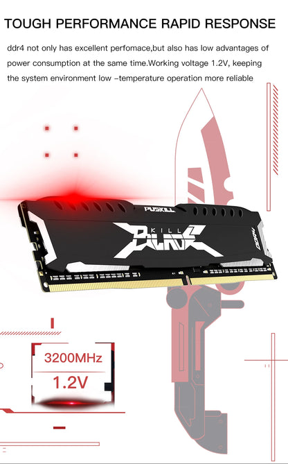 Memoria RAM PUSKILL DDR4 16GB 8GB 1.2V 3200MHz 2666MHz