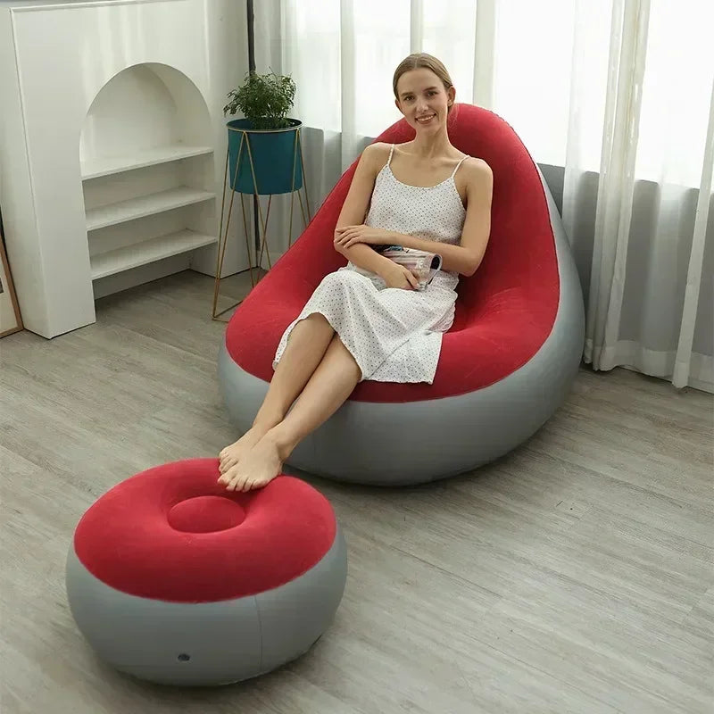 Sofá de Terciopelo Inflable plegable y reclinable Cómodo