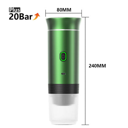 Cafetera expreso Portátil Inalámbrica y Eléctrica con cápsulas en polvo 3 en 1